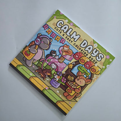 Calm Days Stress Relief Coloring Book, Cute Animal Drawing Book, Perfect Gift for Party, Birthday, and Christmas