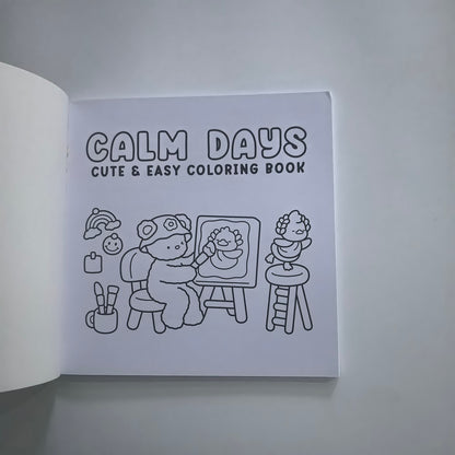 Calm Days Stress Relief Coloring Book, Cute Animal Drawing Book, Perfect Gift for Party, Birthday, and Christmas
