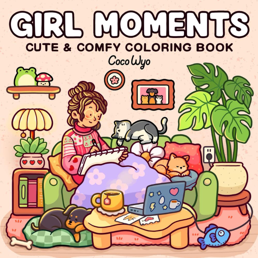 Diverse Themed Coloring Books, Unleash Creativity, Cozy Scenes, Fashion Vibes, Art Therapy For Adults