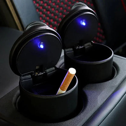 Portable Car LED Ashtray, Auto Interior Accessories, Cigarette Ashtray Holder, Spill Proof Garbage Storage Cup