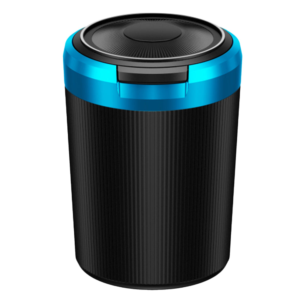 Portable Blue LED Car Ashtray Smell Proof With Lid Multi Function Mini Trash Can For Car Travel 6