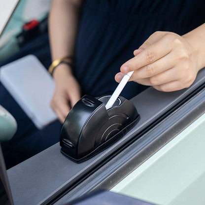 Portable Car Ashtray, Smokeless Door Mounted Ash Tray with Lid, Auto Trash Bin and Cigarette Holder