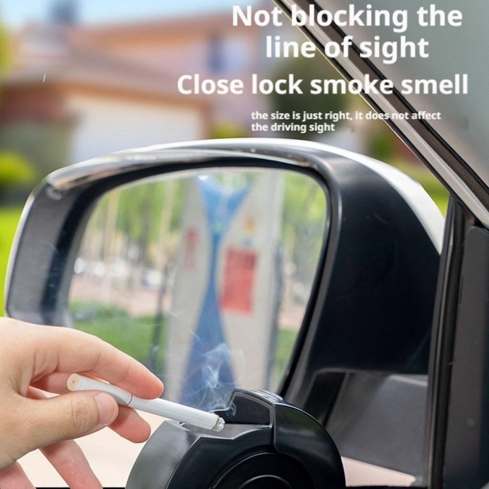 Portable Car Ashtray, Smokeless Door Mounted Ash Tray with Lid, Auto Trash Bin and Cigarette Holder