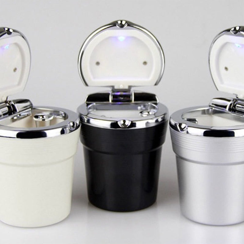 Creative Car Ashtray and Garbage Can, with LED Light and Cover, A Multi Function Car Supply