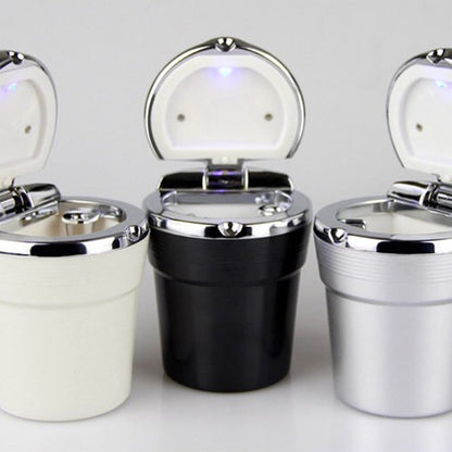 Creative Car Ashtray and Garbage Can, with LED Light and Cover, A Multi Function Car Supply
