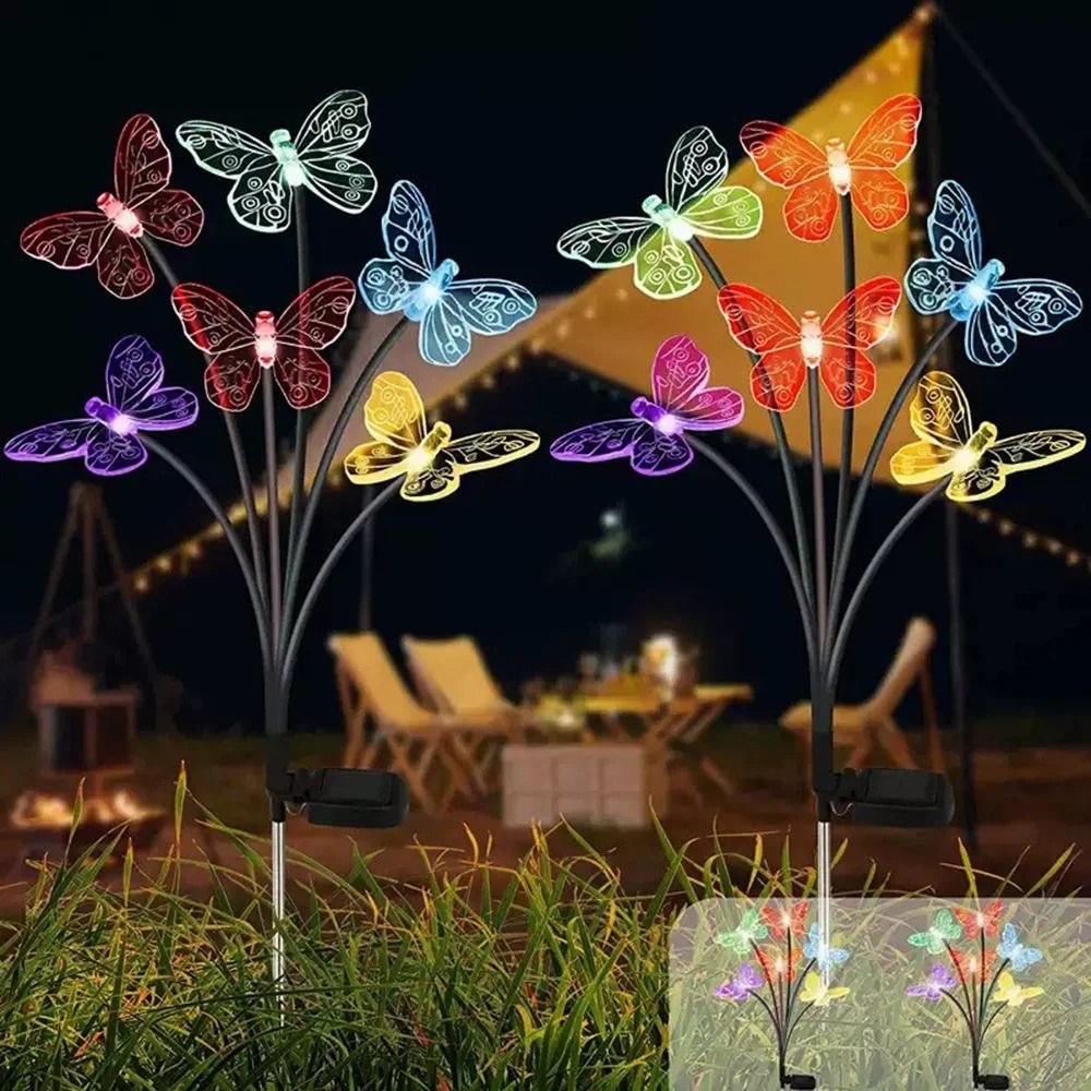 Solar Butterfly Garden Lights Outdoor Waterproof LED Lamps 1