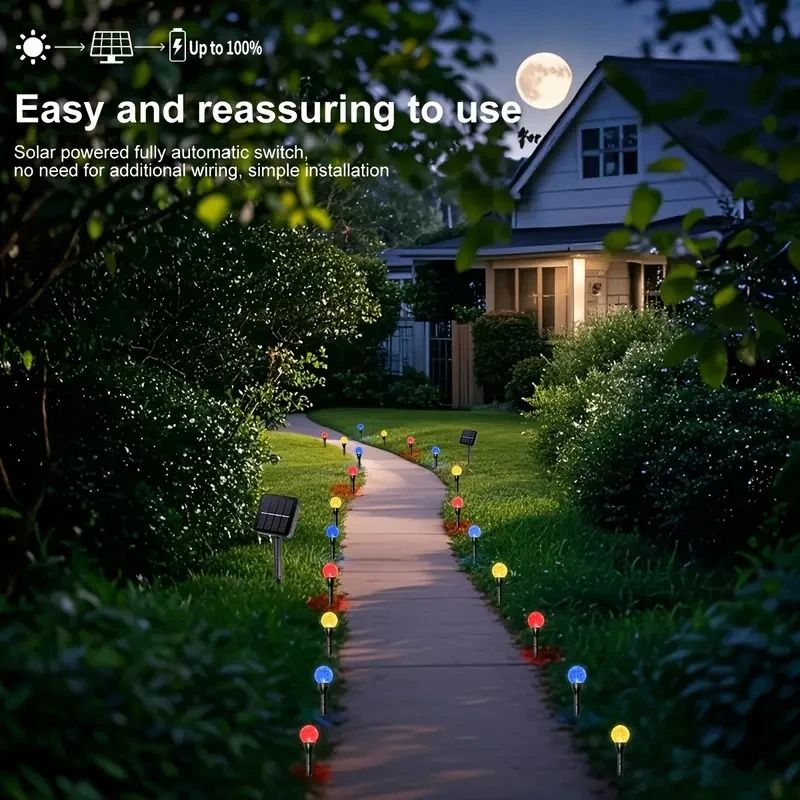 Solar Bubble Ball Garden Lights Outdoor Waterproof LED String Lights