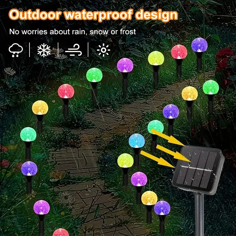 Solar Bubble Ball Garden Lights Outdoor Waterproof LED String Lights 2