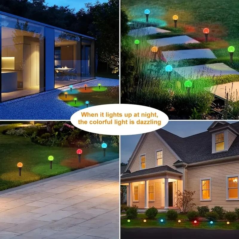Solar Bubble Ball Garden Lights Outdoor Waterproof LED String Lights 4