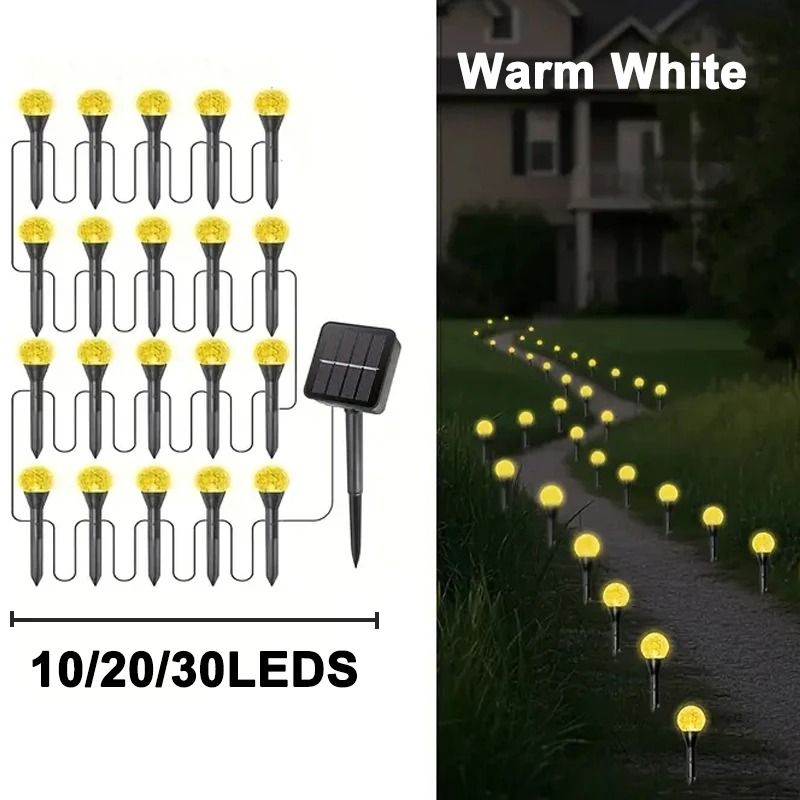 Solar Bubble Ball Garden Lights Outdoor Waterproof LED String Lights 6