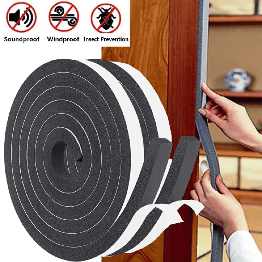 SealPro Foam Door and Window Sealing Strip 4M Self Adhesive Weatherproof Tape