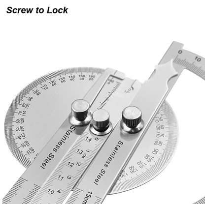 PrecisionPro Stainless Steel Angle Measuring Ruler And Protractor Tool 2