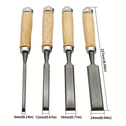 CraftEdge 4 Piece Wood Carving Chisel Set With Beech Handles For Precision Woodworking 1