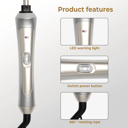 CurlPro 9mm Ceramic Hair Curling Wand For Tight Curls And Salon Styling 3