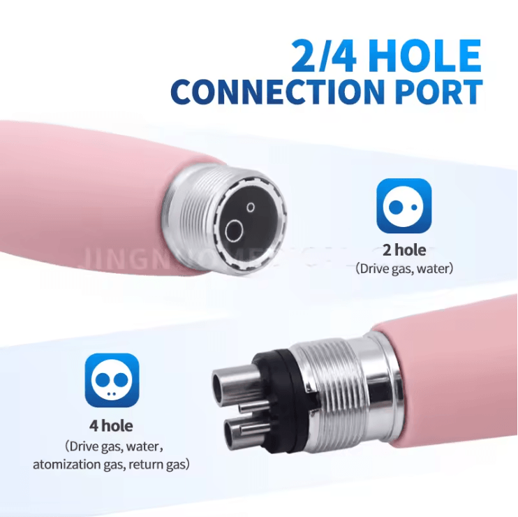 ProLite Pink Dental Handpiece High Speed Push Button With LED Light And Ceramic Bearings 1