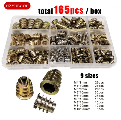 FixRight Threaded Insert Nut Kit For Wood Furniture Assembly And Repair 4