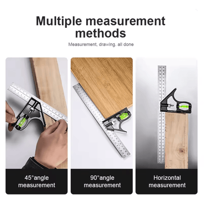 ProMeasure Adjustable Right Angle Ruler And Protractor For Precision Woodworking And Metalwork 1
