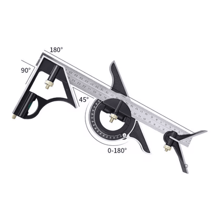 ProMeasure Adjustable Right Angle Ruler And Protractor For Precision Woodworking And Metalwork 3