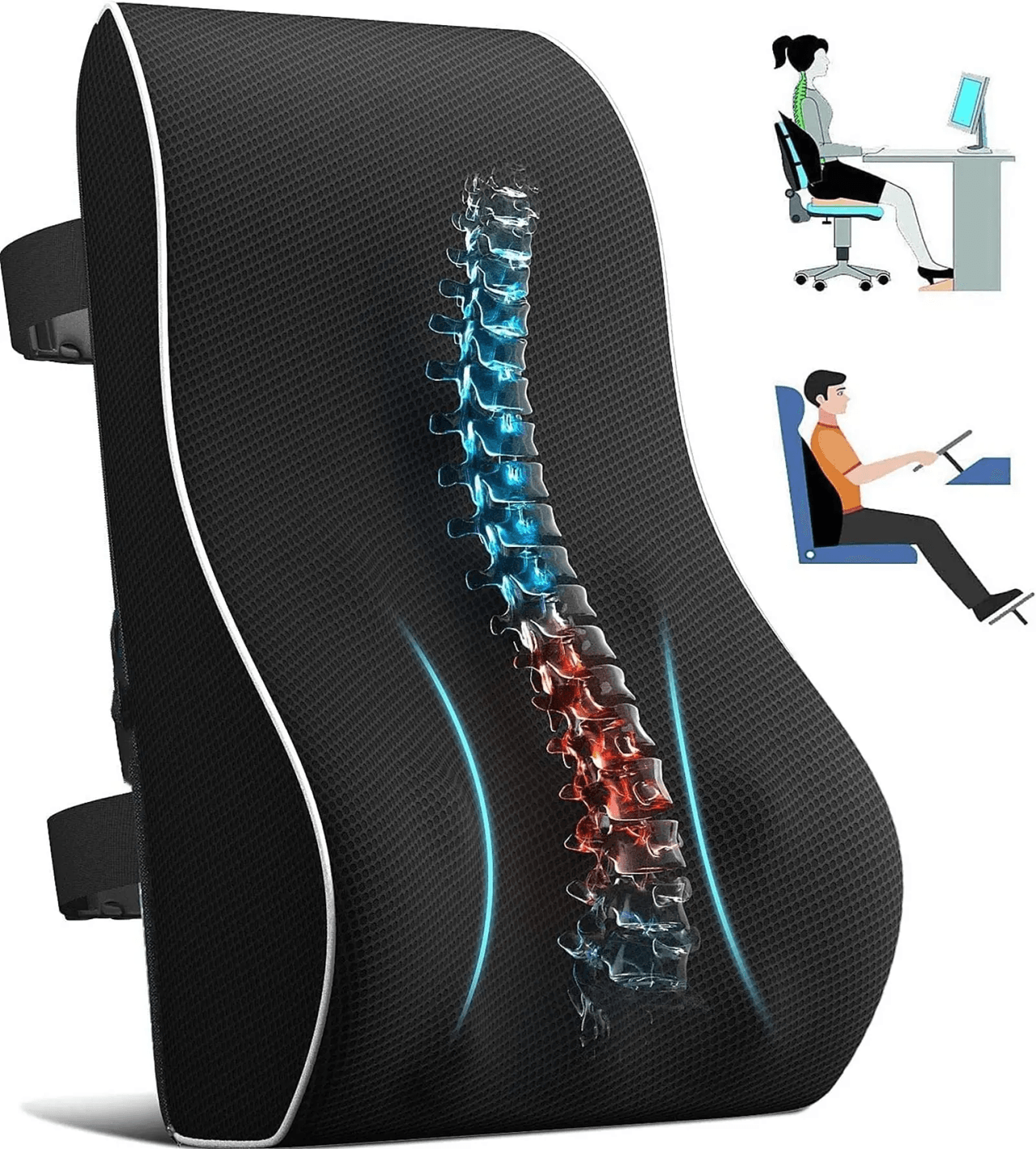 ComfortDrive Memory Foam Car Seat Cushion for Office and Gaming Chairs
