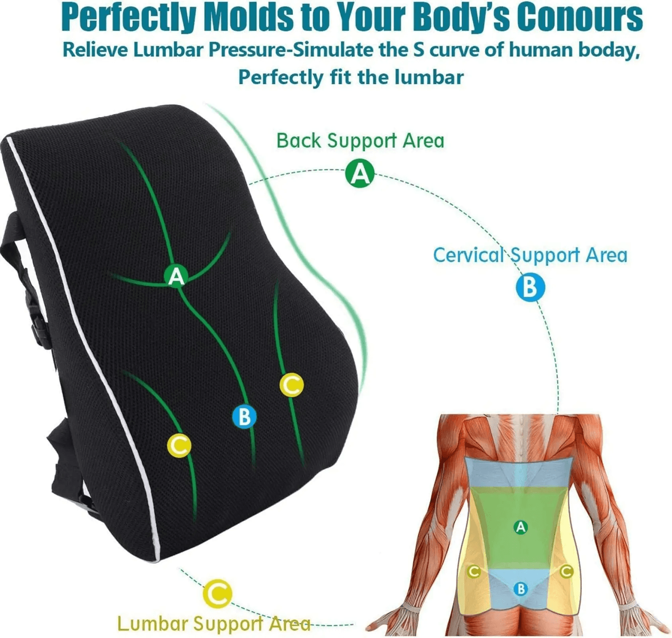 ComfortDrive Memory Foam Car Seat Cushion For Office And Gaming Chairs 2