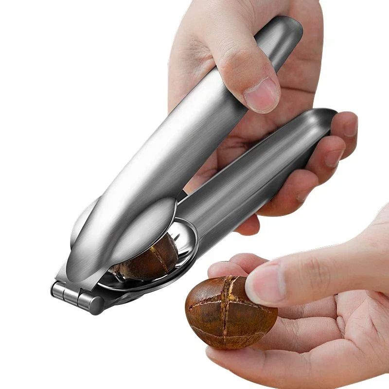 Stainless Steel Chestnut Opener Nut Cracker Sheller Walnut Pliers Kitchen Gadget