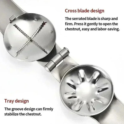 Stainless Steel Chestnut Opener Nut Cracker Sheller Walnut Pliers Kitchen Gadget 1