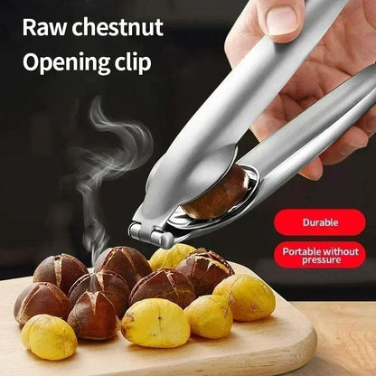 Stainless Steel Chestnut Opener Nut Cracker Sheller Walnut Pliers Kitchen Gadget 4
