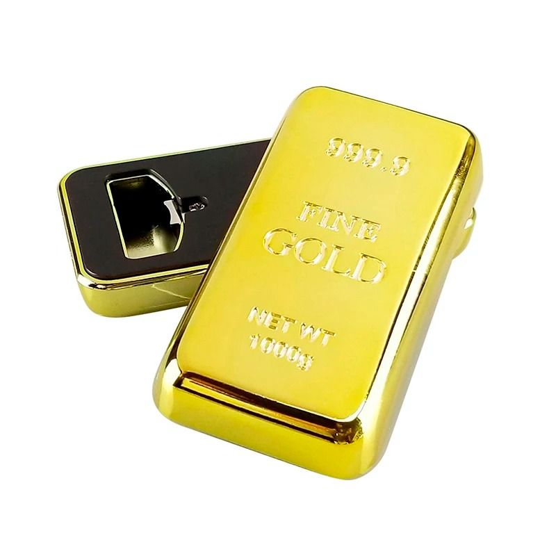 Gold Bar Bottle Opener Magnet Golden Bullion Fridge Beer Bar Kitchen Utensil 3