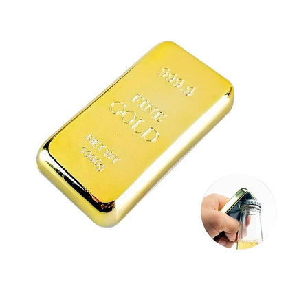 Gold Bar Bottle Opener Magnet Golden Bullion Fridge Beer Bar Kitchen Utensil 6