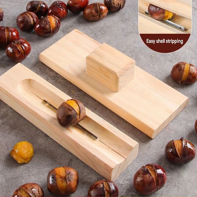 Manual Wooden Chestnut Opener Heavy Duty Walnut Pliers Nut Cracker Tool 1