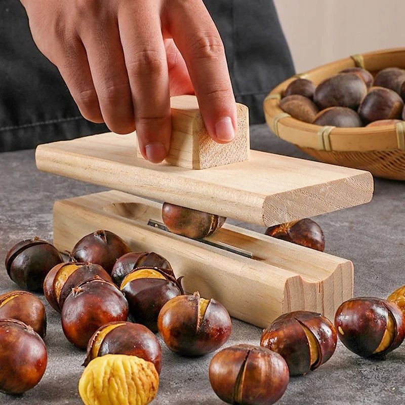Manual Wooden Chestnut Opener Heavy Duty Walnut Pliers Nut Cracker Tool 3