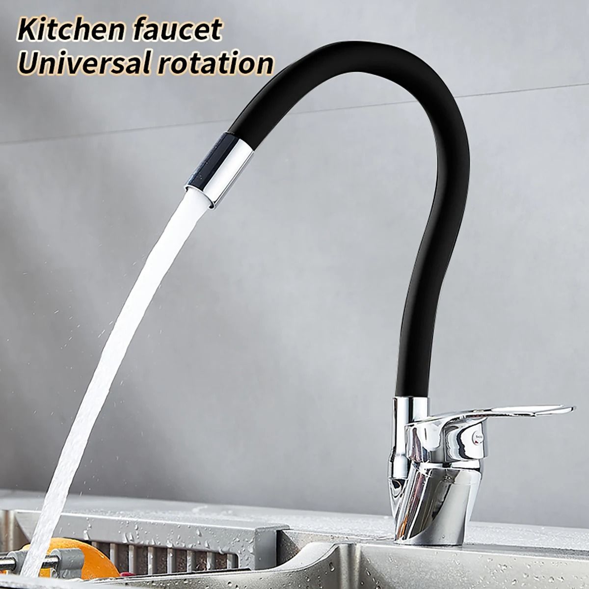Flexible Rotating Kitchen Faucet with Hot and Cold Water Mixer