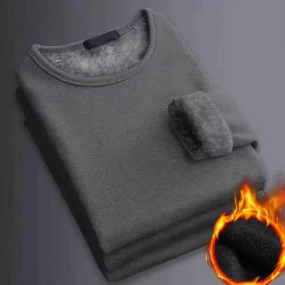 Ultra Warm Men's Fleece-Lined Thermal Crewneck Shirt – Premium Winter Base Layer