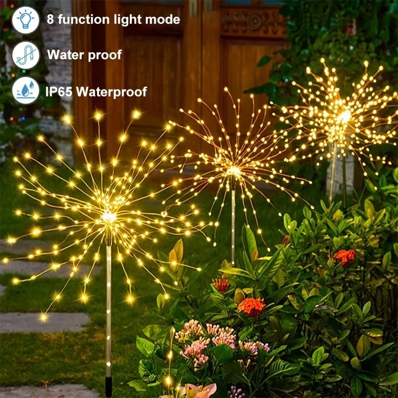 Solar Fireworks Lights For Outdoor Decoration 2