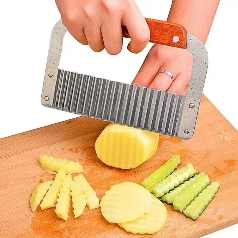 Kitchen Wavy Potato Cutter Stainless Steel Slicer For Vegetables 2