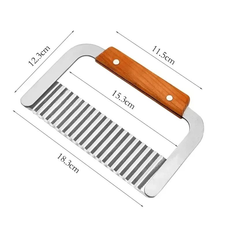 Kitchen Wavy Potato Cutter Stainless Steel Slicer For Vegetables 4