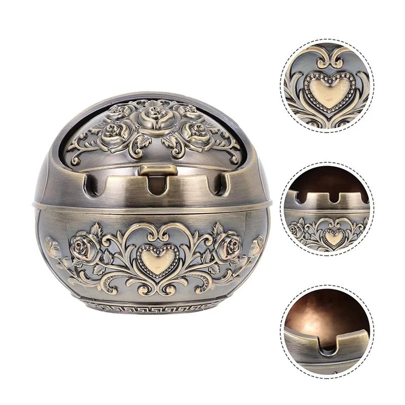 Personalized Ashtray with Lid Windproof Tabletop Decor