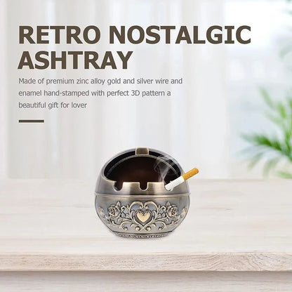 Personalized Ashtray With Lid Windproof Tabletop Decor 3