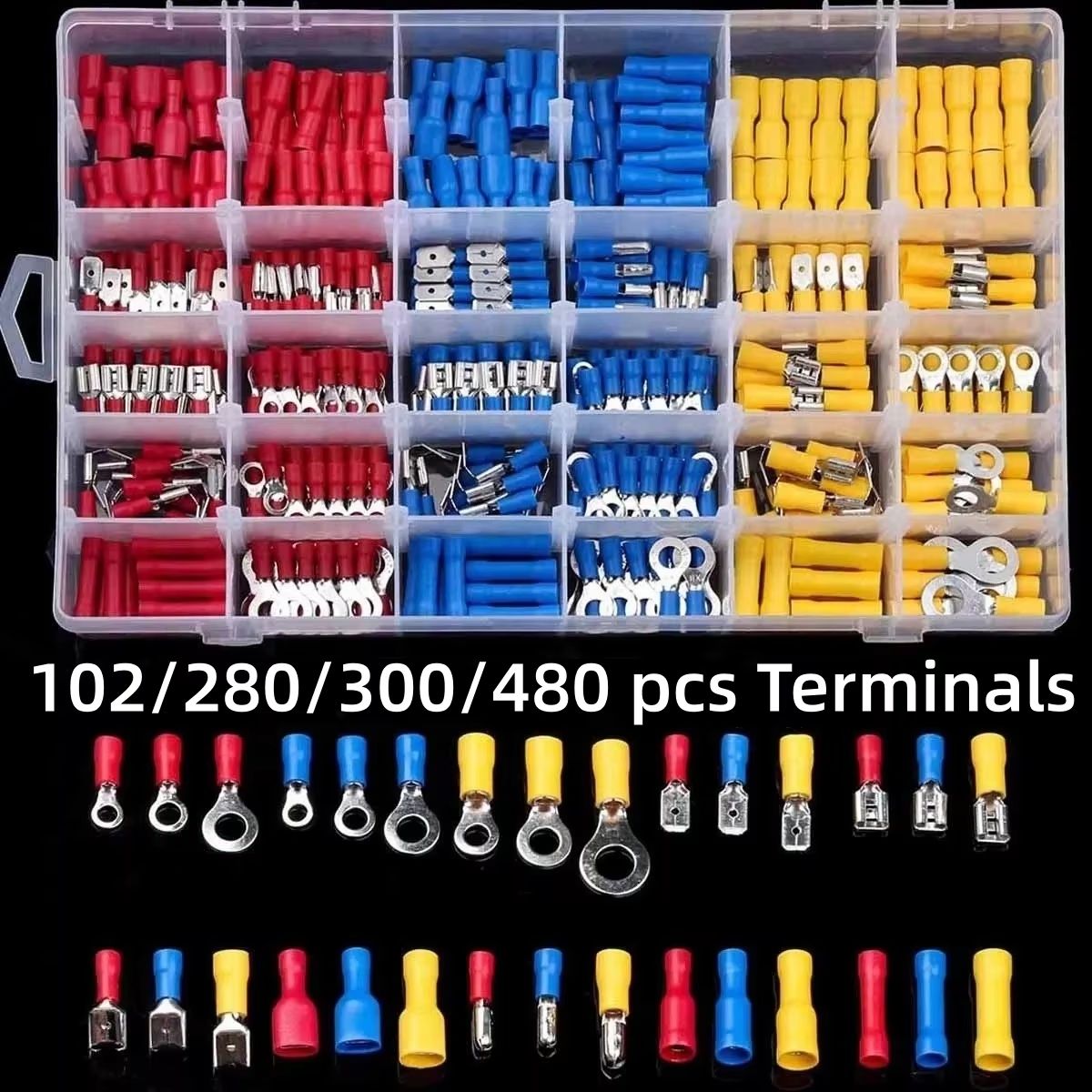 All-In-One Insulated Crimp Terminal Connector Kit – Male & Female Wire Terminal Assortment
