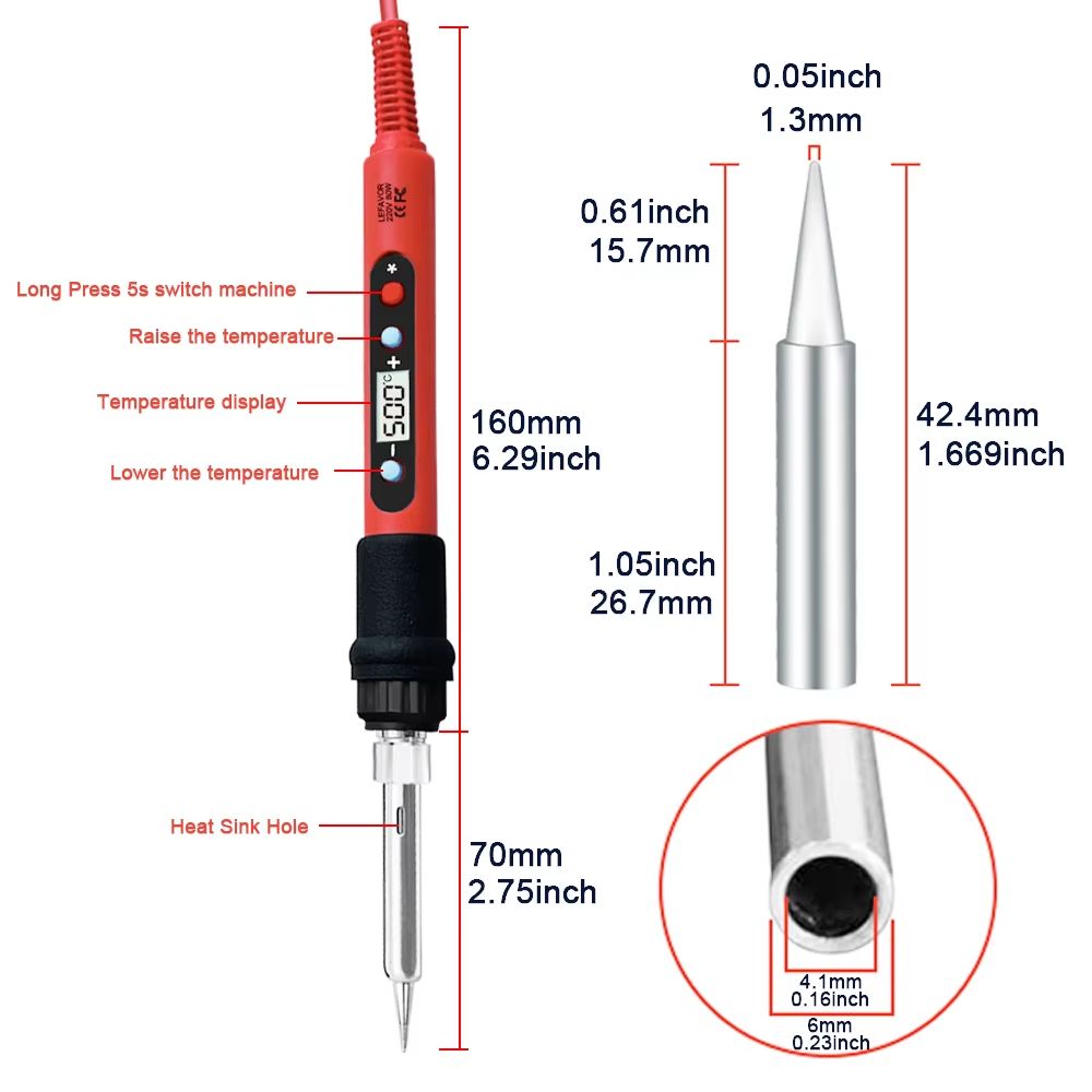 PrecisionPro 80 W Digital LCD Soldering Iron Kit  Adjustable Heat For Electronics  DIY 1