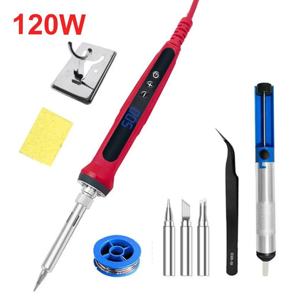 PrecisionPro 80 W Digital LCD Soldering Iron Kit  Adjustable Heat For Electronics  DIY 12