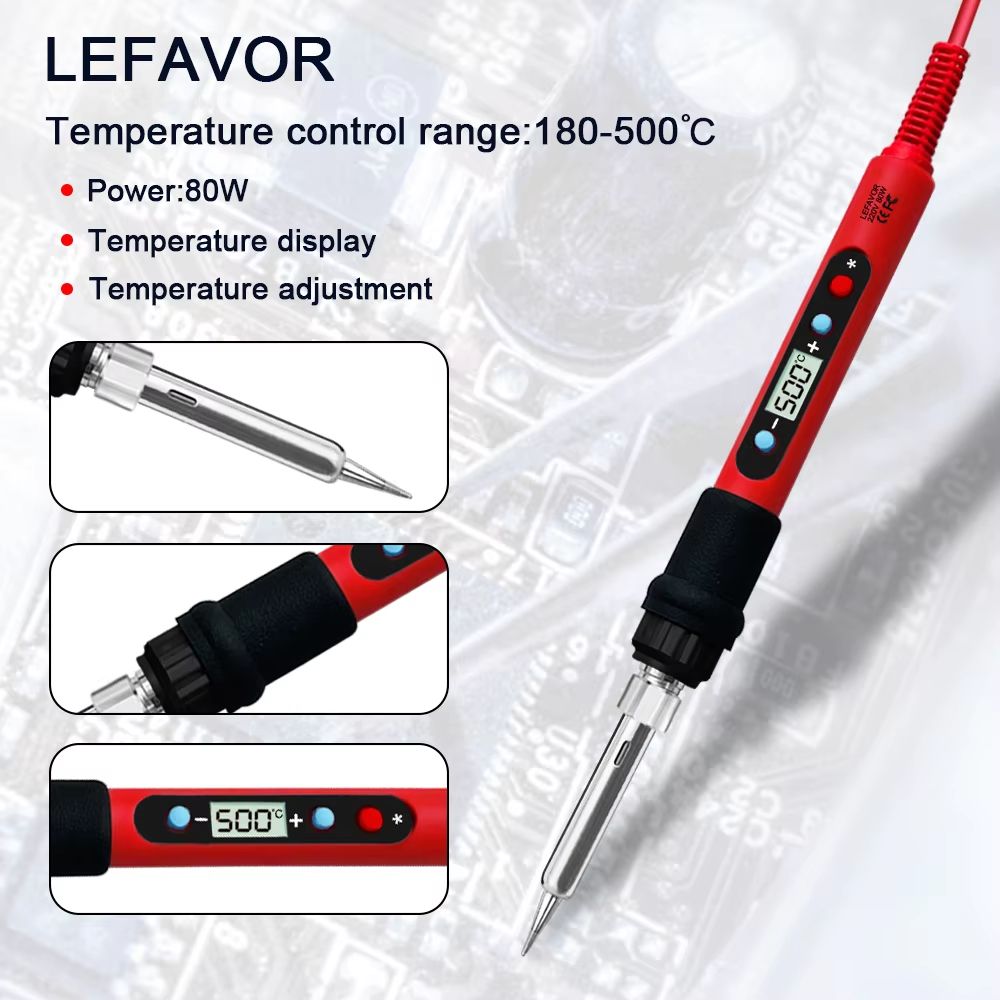 PrecisionPro 80 W Digital LCD Soldering Iron Kit  Adjustable Heat For Electronics  DIY 2