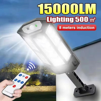 SunGuard 15000 LM Solar Motion Sensor Flood Light – Ultra-Bright Waterproof Outdoor Lamp