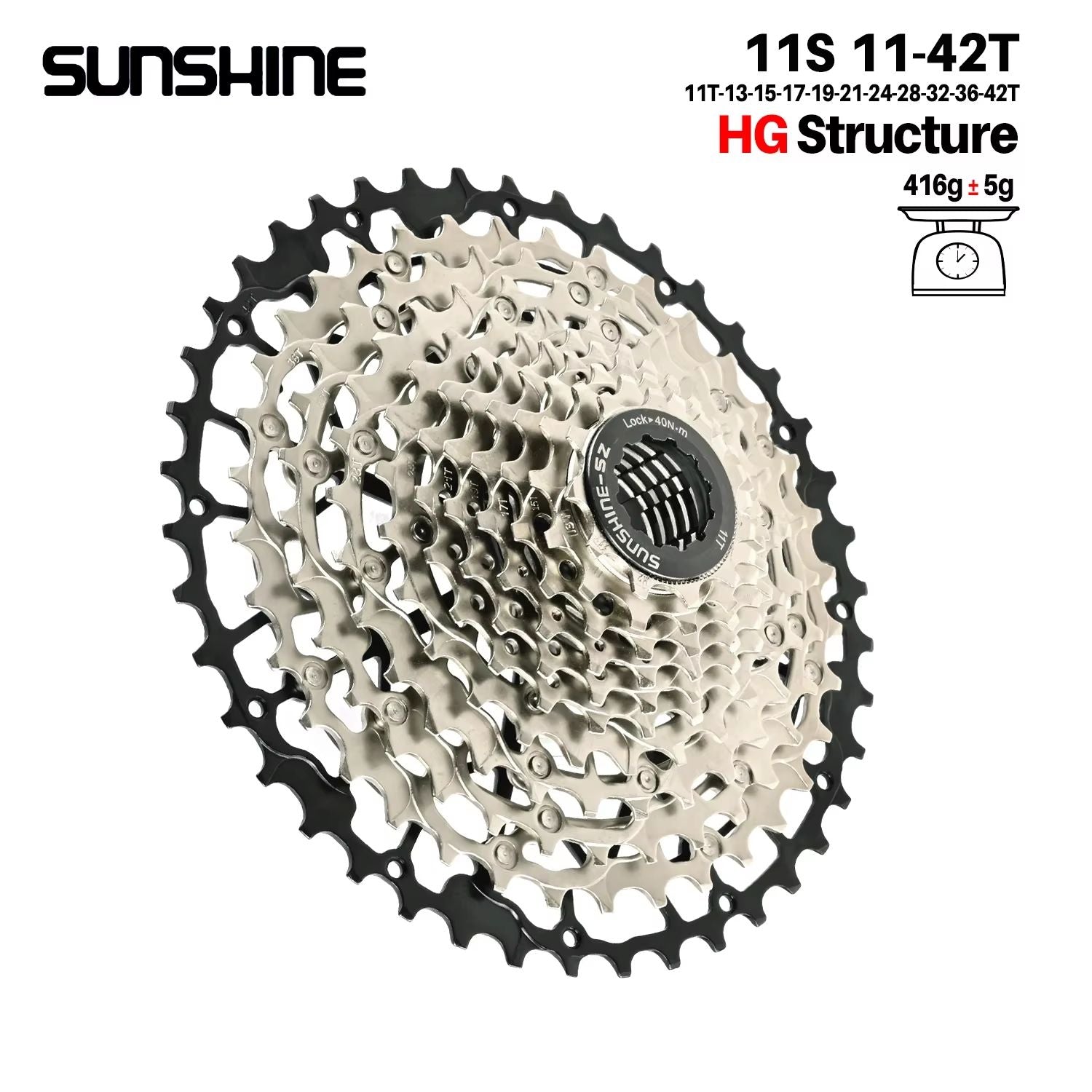 SUNSHINE Ultralight HG CarbonSteel Cassette 913 Speed  Performance Drivetrain Upgrade 14