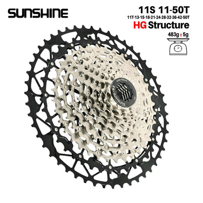 SUNSHINE Ultralight HG CarbonSteel Cassette 913 Speed  Performance Drivetrain Upgrade 17
