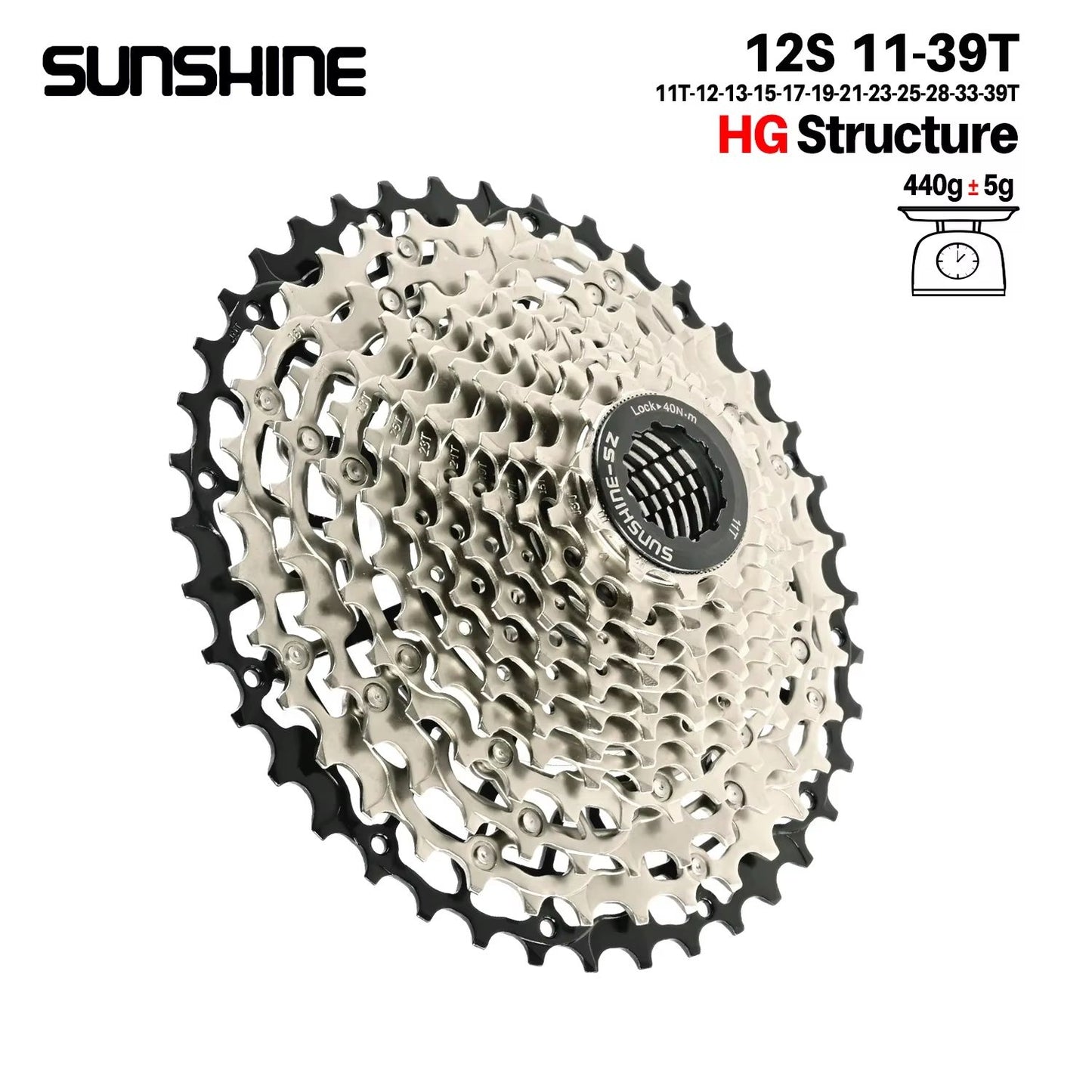 SUNSHINE Ultralight HG CarbonSteel Cassette 913 Speed  Performance Drivetrain Upgrade 19