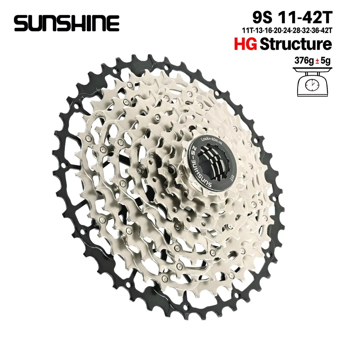 SUNSHINE Ultralight HG CarbonSteel Cassette 913 Speed  Performance Drivetrain Upgrade 7
