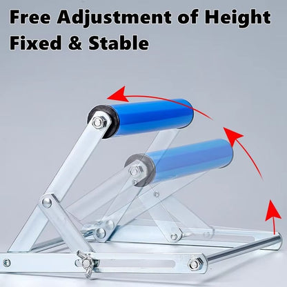 Pro Support Adjustable Height Roller Stand  Optimized Support For Table Saws  Miter Saws 4