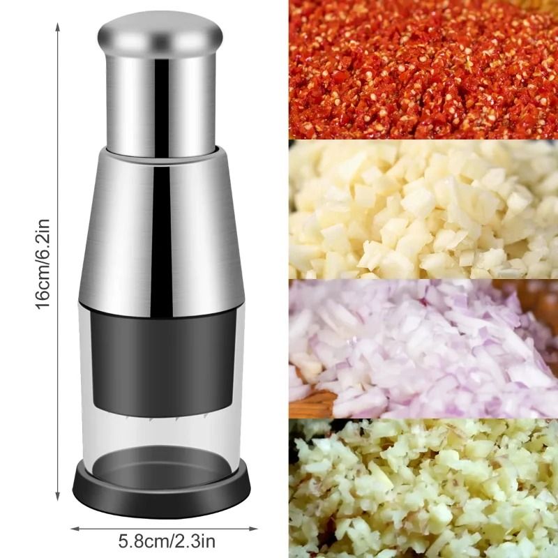 Stainless Steel Garlic Chopper Manual Push Type Kitchen Tool 1