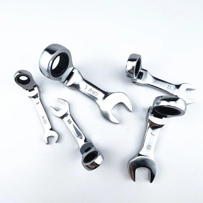 SwiftReach Mini ShortHandle Ratchet Wrench  DualPurpose OpenEnd  Ratchet Design 3